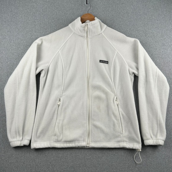 Columbia Jackets & Blazers - Columbia Fleece Jacket Womens L White Benton Springs Full Zip WL6439 Outdoor‎